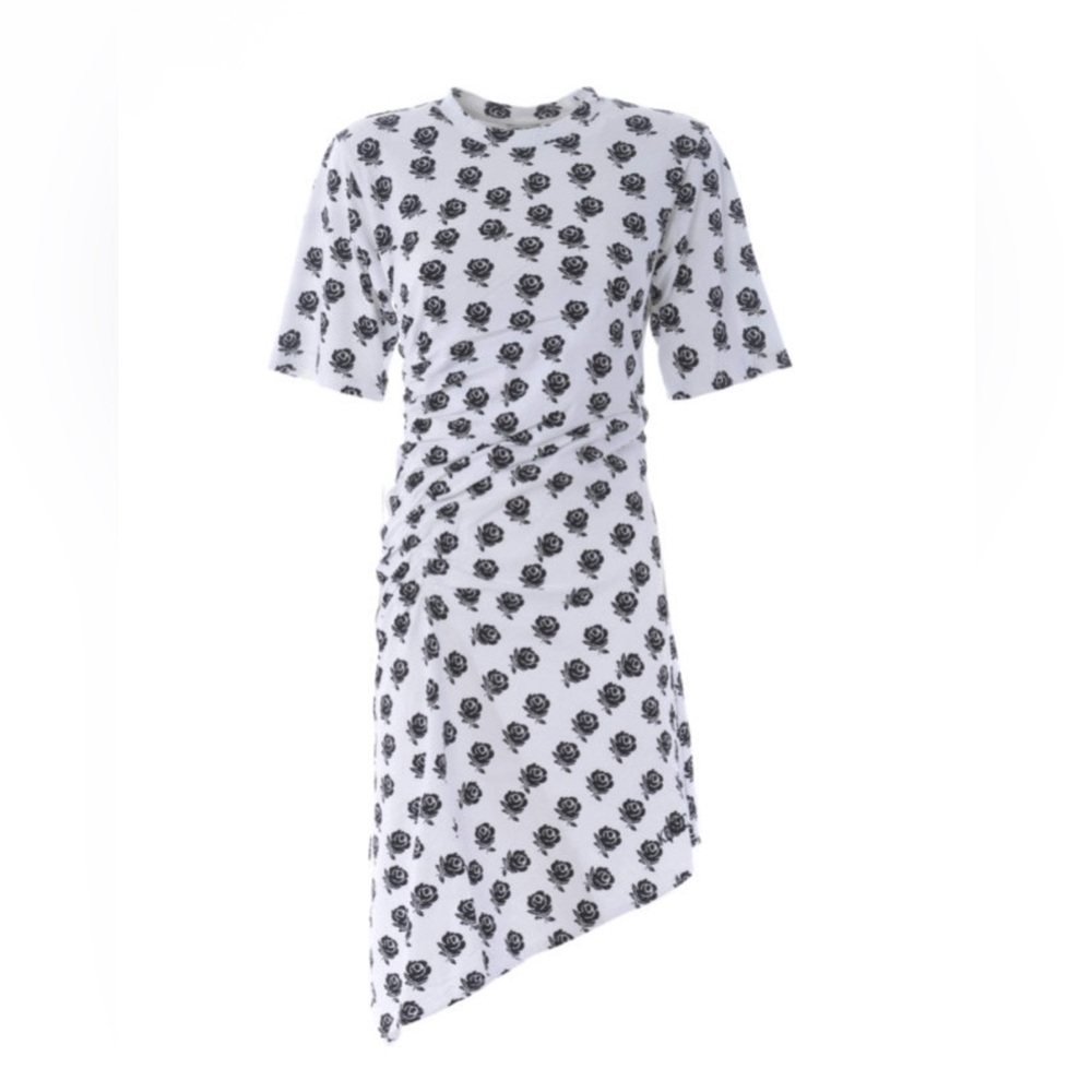 KENZO ASYMMETRICAL ROSE PATTERN DRESS - Picture 9 of 10